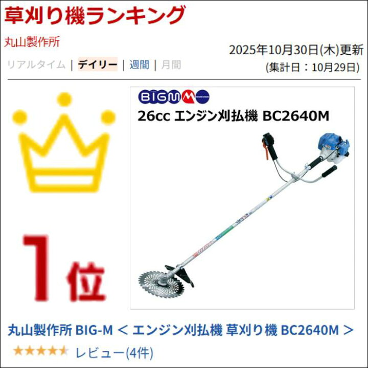楽天市場】丸山製作所 BIG-M ＜ エンジン刈払機 草刈り機 BC2640M 