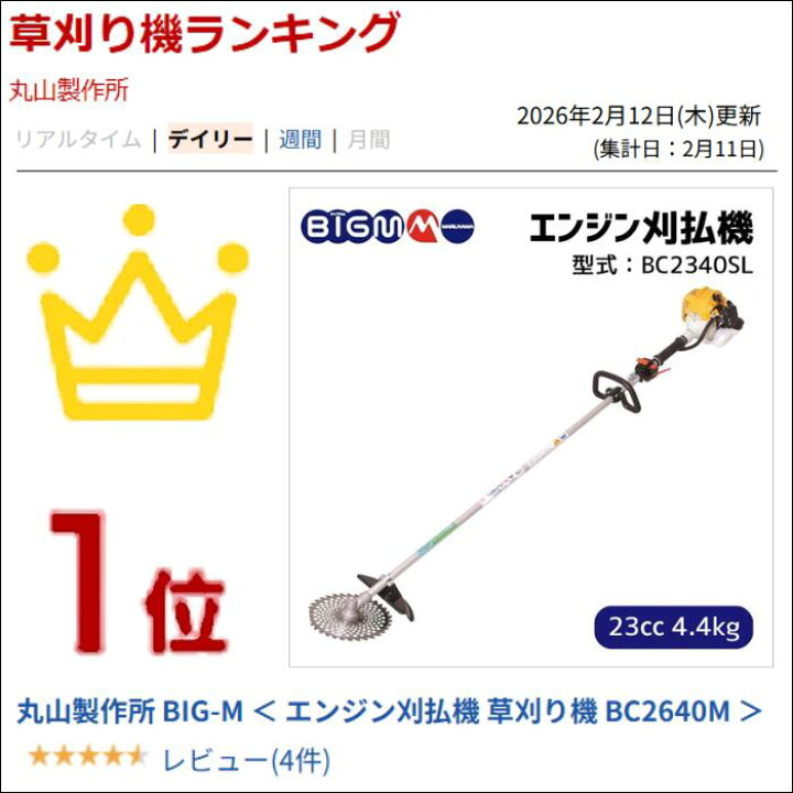 楽天市場】丸山製作所 BIG-M ＜ エンジン刈払機 草刈り機 BC2340SL 