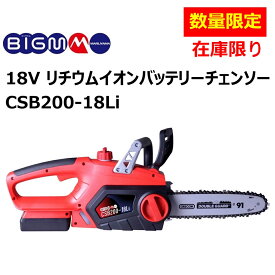 【値下げしました！】丸山 BIG-M 充電式 チェーンソー ＜ CSB200-18LI ＞ バッテリー 18V 充電式 コードレス 軽量 のこぎり 充電 丸山製作所 充電チェンソー 電動 バッテリ 電動のこぎり マルヤマ 充電チェーンソー 家庭 バッテリーチェンソー