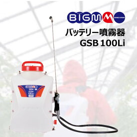 丸山 BIG-M ＜ 充電式噴霧機 GSB100Li-1＞10リットル 10.8V 充電式 除草 背負式 コードレス 背負 家庭菜園 バッテリ 噴霧機 除草 農薬 噴霧器 ガーデニング 噴霧 軽量 農機具 農業女子 小型 充電噴霧器 軽い 電池 マルヤマ 電動 充電式噴霧器 動噴 BIGM 丸山製作所