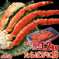 カニ 極大型 たらばがに脚 6Lサイズ (1.2kg)《ギフト箱入》【送料無料】【6l 1.2kg 1200g】タラバガニ 蟹…