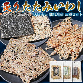 天日干し 駿河湾産 炙り たたみいわし 3種セット【送料無料】【※配送日時指定不可※代金引換指定不可※ギフト対応不可※ゆうパケットでお届けします】