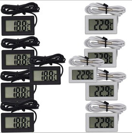 5個セット デジタル 水温計 温度計 LCD 液晶表示 水槽 アクアリウム　小型 水槽 釣り 爬虫類 熱帯魚 金魚 めだか センサーコード長さ1m 室温 冷凍庫