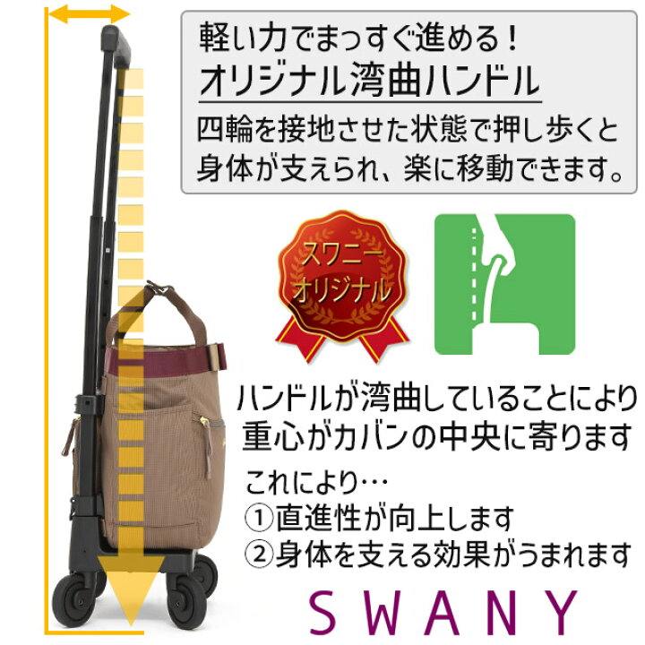 楽天市場】スワニー 支える キャリーバッグ ウォーキングカート 
