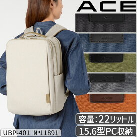 リュック ビジネスリュック 22リットル 2ルーム スクエア型 通勤かばん ACE UBP-401 大人リュック PC収納 通勤 軽量 ace. 11891