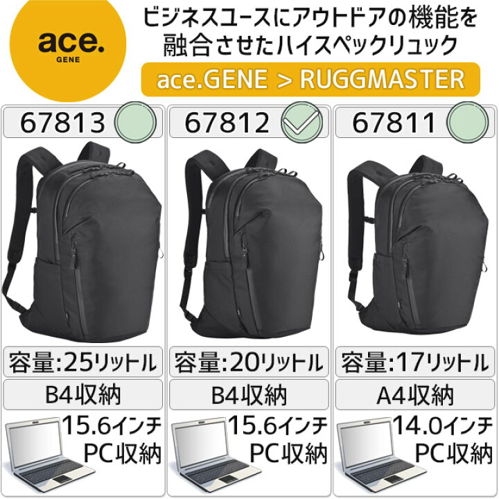 楽天市場】エースジーン ビジネスリュック バックパック ラグマスター 