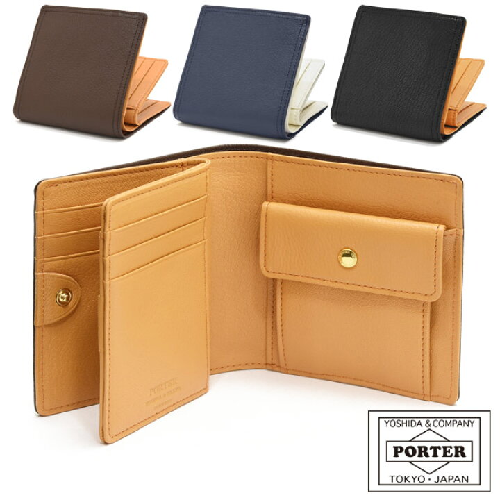 ポーター ダブル ウォレット 129-06012 ポーター] ダブル ウォレット 129-06012 ブラック オレンジ 正規取扱店】 吉田カバン PORTER ポーター 二つ折り