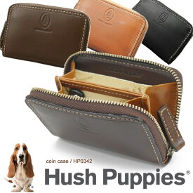 ハッシュパピー 小銭入れ ラウンドファスナー コインケース Hush Puppies マゴ 牛革 キャッシュレス コンパクト ミニ財布 スマートウォレット HP0342