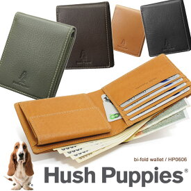 ハッシュパピー 財布 2つ折り 小銭入れあり Hush Puppies ニック 牛革 キャッシュレス コンパクト ミニ財布 スマートウォレット HP0606