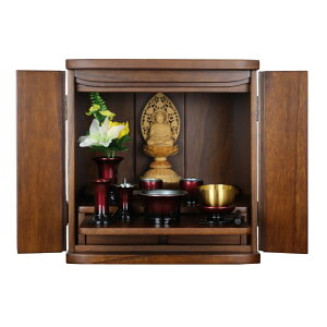 モダン上置き仏壇 セル13号 仏具セット 桐無垢材 ミニ仏壇 ブラウン 小さい おしゃれ 洋室 和室 リビング 家具調仏壇 コンパクト デザイン 現代 法事 法要 四十九日 シンプル お仏壇 お彼岸