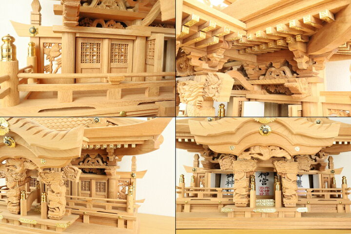 楽天市場】三社 神棚 入母屋造り 三社 （ 龍柱 ）・本欅 製（大）（神 