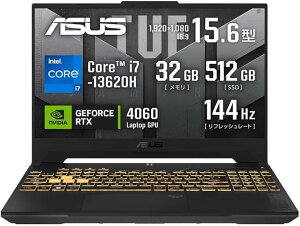 ASUS Q[~Om[gPC TUF Gaming F15 FX507VV 15.6C` RTX 4060 Ce Core i7 13620H  32GB SSD 512GB tbV[g144Hz RGB C~l[gL[{[h Windows 11 ҏW JO[ FX507VV-I7R406
