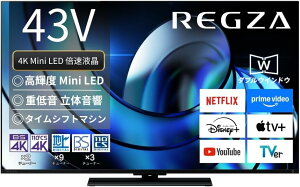REGZA(OU) er 43C` Mini LED t 4K { 43Z870R lbg 2ʋ@\ Dolby Atmos