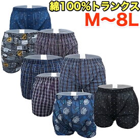 綿100% トランクス パンツセット メンズ セット 下着セット 前あき ボタン M L LL 3L 4L 5L トランクス3l 3lトランクス 男性 下着 アンダーウェア メンズパンツ下着 男性用パンツ メンズインナーパンツ トランクスパンツ 男性用 柄 福袋 肌着