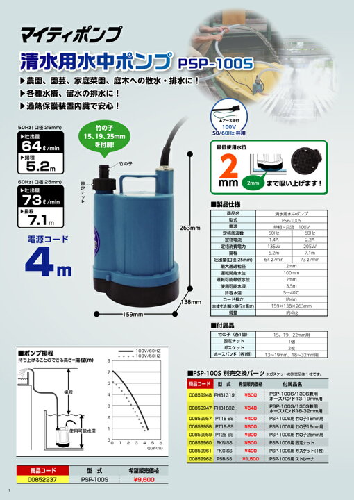 楽天市場】フローバル 【形式：PSP-100S 商品コード：00852237】 清水 