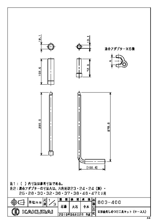 楽天市場】カクダイ KAKUDAI【603-400】立形金具シメツケ工具セット 