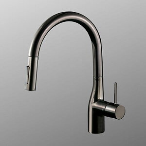 KVK 【KM6061ZECC5HS】シングルレバー式シャワー付混合栓 グロスブラック(撥水) 寒冷地用 キッチン用水栓