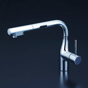 KVK シングルシャワー付混合栓(センサー付) 撥水 【KM6111ECHS】