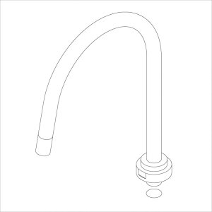 KVK 【KPP60/800】 旧MYMFK273-102等用吐水口 旧MYM補修部品>パイプ関連【NP後払いOK】