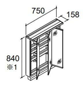 INAX LIXILENV yMRB-753TXJUz LEDƖiXLEDj 3ʋ S[ ~[Lrlbg S1900mmp ʉώ  NBs560^Cv