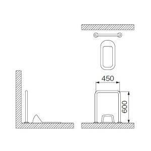 ミヤコ MIYAKO MB120S和風トイレ手摺 【MB120S】 寸法 38 トイレ配管部材