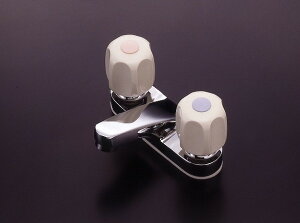 ミズタニバルブ 洗面用水栓 2ハンドル混合栓(2穴) 寒冷地タイプ 固定コマ【K13-38BA-M32】【K1338BAM32】