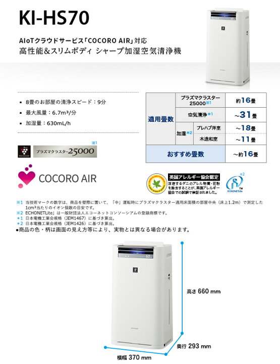 楽天市場】【あす楽】 シャープ SHARP 加湿空気清浄機 高濃度プラズマ 