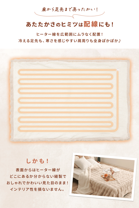 【22日まで】Rocotto 電気毛布 厚手 140×200 ふわとろ ぽこぽこ b0733cf03c192433938871c97b7ae4