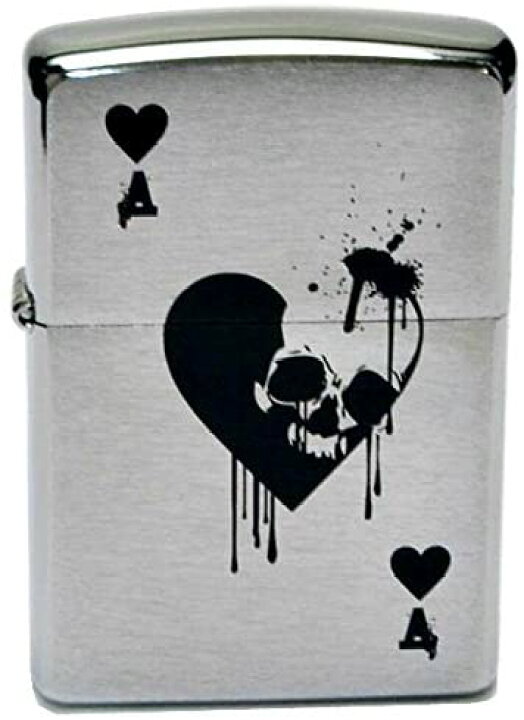 楽天市場 Zippo ライター スカル ハート トランプ おしゃれ Zippoライター ジッポ オイル ジッポライター 0 0番 トランプ柄 ハート柄 エース クロムサテーナ クロ 骸骨 刻印 レーザー 喫煙具 たばこ 地震対策 ギフト 雑貨マニアmarz