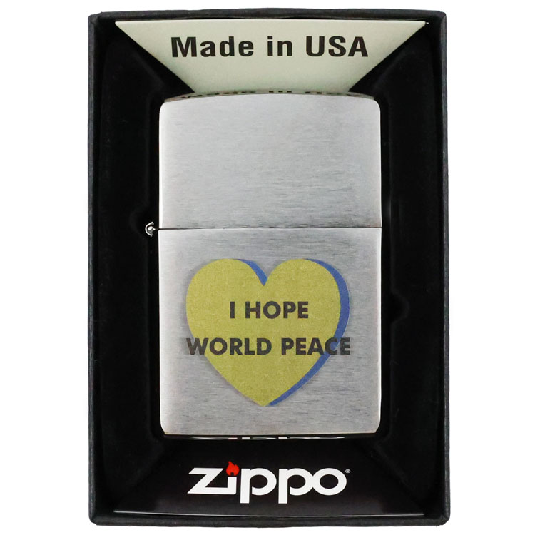 楽天市場】デザインzippo I HOPE WORLD PEACE zippo ライター カラー