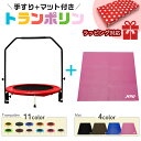 トランポリン 補助手すり付き マット付き 耐荷重100kg 102cm ゴム フルセット スポーツ フロアマット 家庭用 折りたたみ式 子供 ダイエット エクサ...