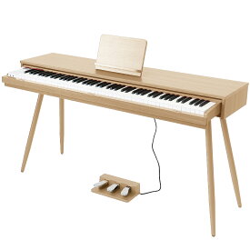 電子ピアノ 88鍵盤 引き出し式 キーボード MIDI対応 デジタルピアノ 机 スリム 譜面台 3本ペダル 多機能 初心者 dream音源 高音質スピーカー ヘッドホン ホワイト ナチュラル 楽器 音楽活動 配信