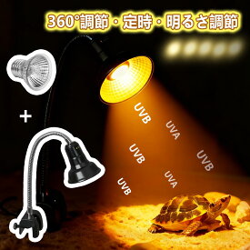 【SS★10%券！】★定時・明るさ調節・角度調節★DEWEL 爬虫類ライト 紫外線ライト バスキングライト 亀ライト 爬虫類 ヒーター UVA UVB タイマー付き 明るさ調整可能 亀用 レプタイル 両生類用 リクガメ ライト マイクロuv ヒーター 保温 亀日光浴ライト 25w 50w