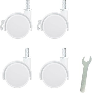 【冬得★P18倍!】DEWEL キャスター ネジ式キャスター m6 ストッパー付き 50径 360度回転 静音 取替えキャスター ネジ込み式 4個 セット (ストッパーなし2個+ストッパー付2個)