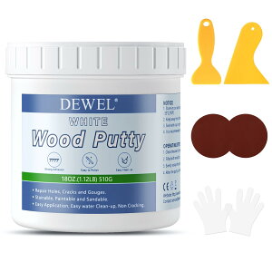 【冬得★P18倍!】★DEWEL 木工パテ 木材 パテ 穴埋めパテ パテ 800g ウッドパテ 木材補修用パテ 補修パテ ウッドフィラーパテ 木製テーブル、戸棚、床、ドアの亀裂など補修 フローリング 補修