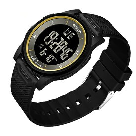 Timever（タイムエバー）デジタルうで時計 メンズ 薄型 軽量 装着感よい 防水腕時計 led watch アラーム スポーツウォッチ ストップ
