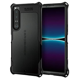 エレコム Xperia 1 IV (SO-51C / SOG06) ケース カバー ハイブリッド ZEROSHOCK 衝撃吸収 耐衝撃 ストラップホール付 ブラック PM-X2