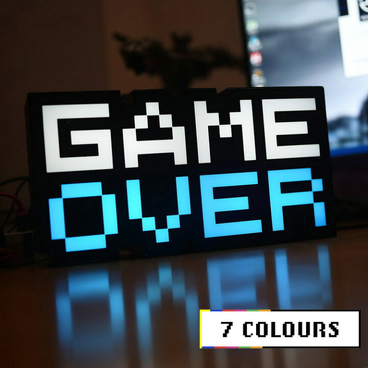 楽天市場 500円offクーポン ルームライト ゲームオーバー Game Over インテリア サウンド テーブルライト ランプ 照明 卓上 ルームライト モザイクアイコン おしゃれ オシャレ 子供 子ども レトロゲーム ゲーマー ゲーム好き プレゼント ギフト 雅美良品