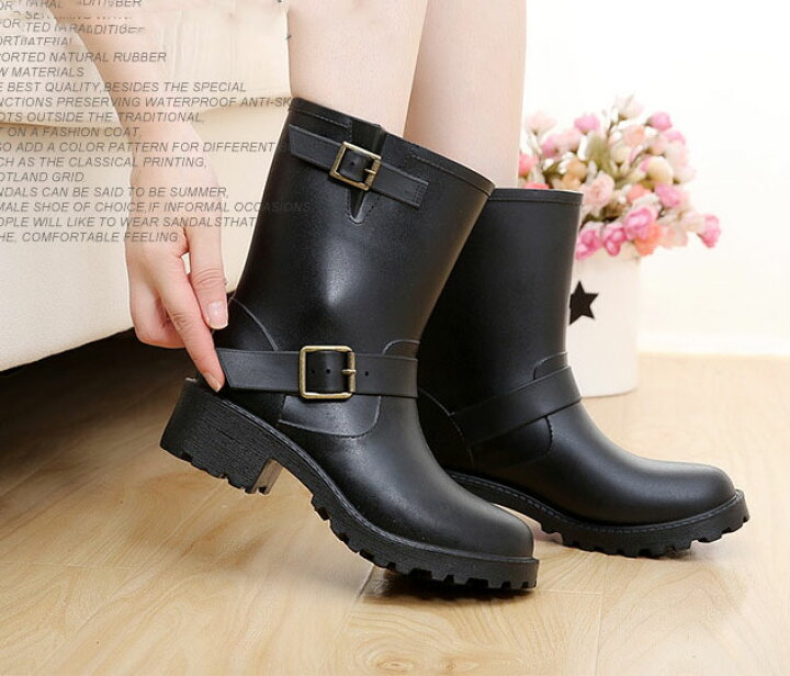 楽天市場 レインブーツ レディース ショート エンジニア ブーツ 完全防水 ショートブーツ 長靴 オシャレ レインブーツ ワイズ 3e 雨靴 エンジニアブーツ ブラウン 茶色 黒 靴 梅雨 レインシューズ レディス 雪対策 秋ブーツ 雅美良品 楽天市場店