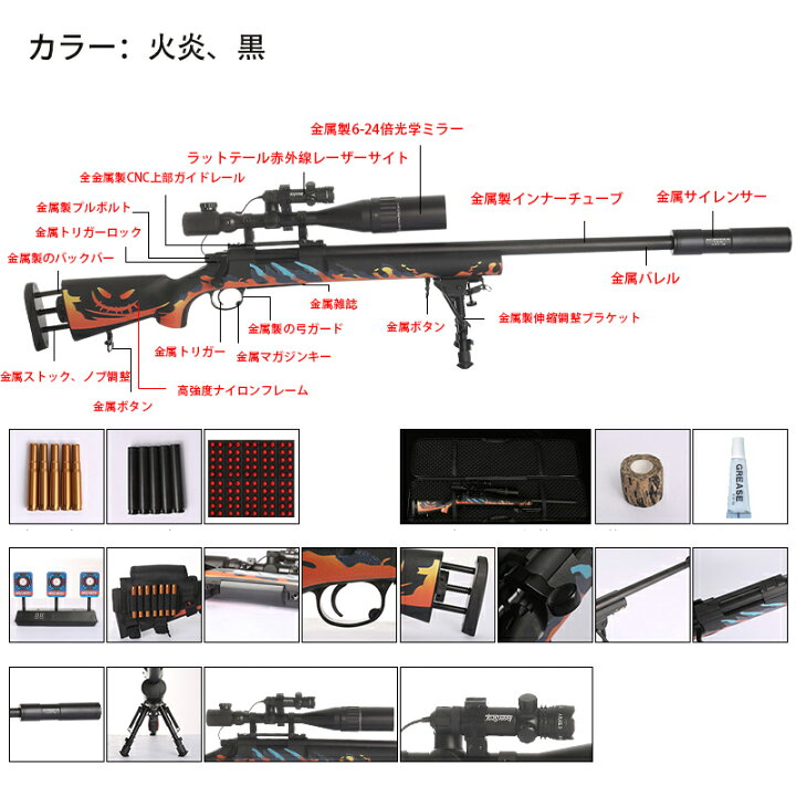 楽天市場 モデルガン M24 バースト 金属 おもちゃの銃 玩具銃 金属薬莢 24倍ミラー 組立不要 ホビー コレクション 雅美良品 楽天市場店