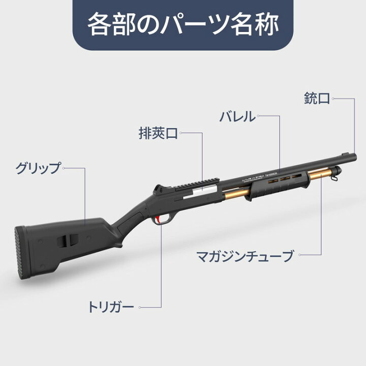 楽天市場】ショットガン風おもちゃ銃 ブローバック排莢再現 ナーフ 