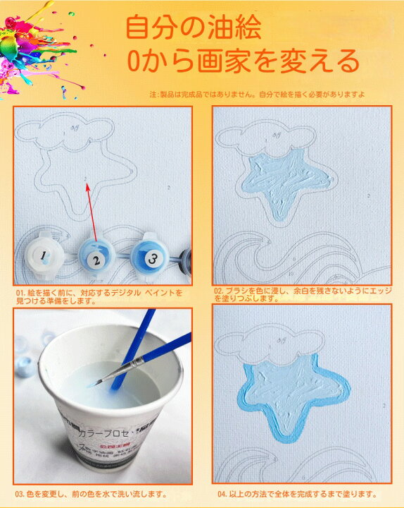 楽天市場】数字油絵 DIY 大人の塗り絵 子供の塗り絵 30*30cm 夏休みの 