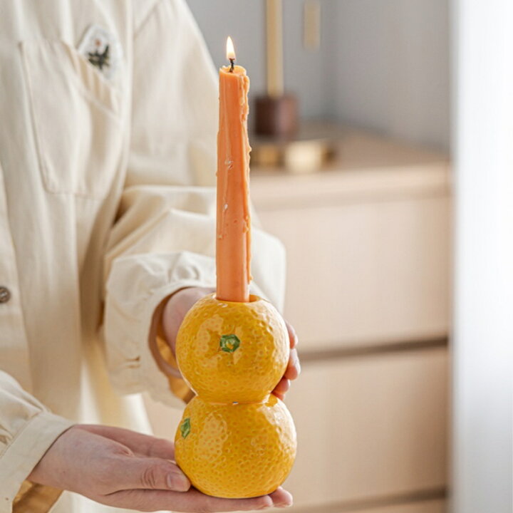 楽天市場】キャンドルホルダー 陶器 フルーツ キャンドルスタンド 