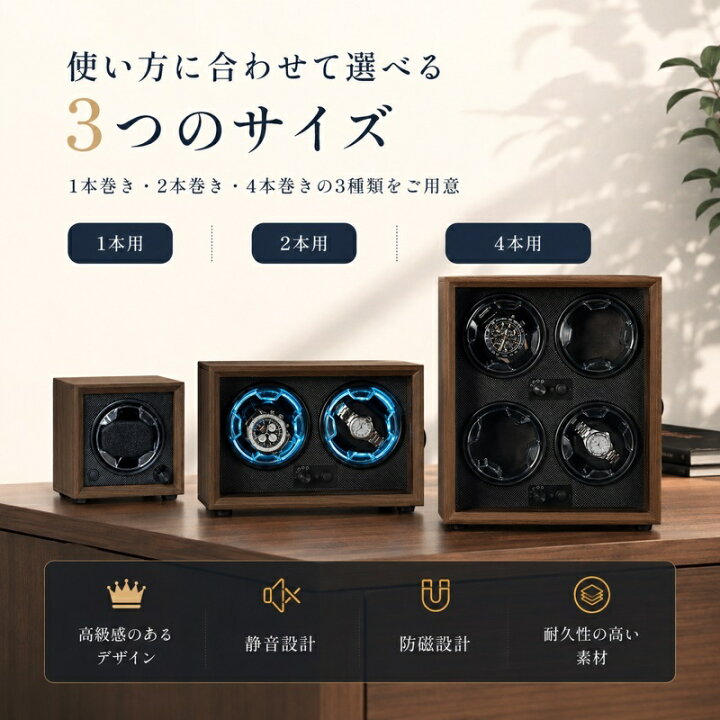 楽天市場】ワインディングマシーン 4本巻き 高級木製仕上げ LED搭載 