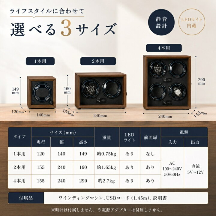 楽天市場】ワインディングマシーン 4本巻き 高級木製仕上げ LED搭載 