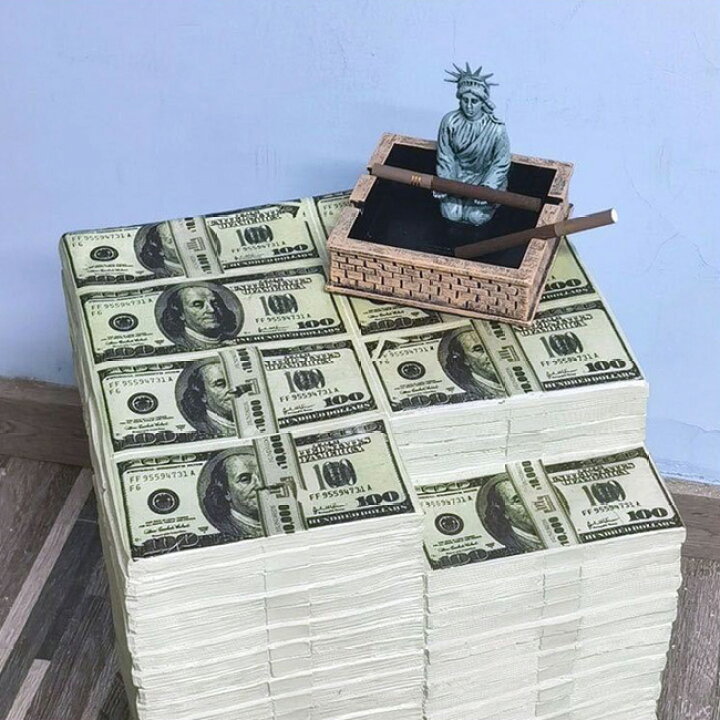 楽天市場 500円offクーポン 札束 椅子 スツール チェア 100ドル札スツール ビッグサイズ 紙幣 お札 お金 お金持ち インテリア ディスプレイ お店 オシャレ おしゃれ おもしろ アメリカン雑貨 Sns インスタ映え プレゼント ギフト 雅美良品 楽天市場店