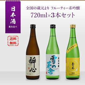 日本酒 飲み比べセット 全国の蔵元より フルーティ系吟醸酒 720ml × 3本セット