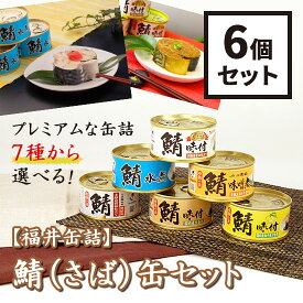 福井缶詰　7種類から選べる！鯖（さば）缶6個セット　鯖缶　マーメイド印