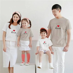 親子 ペアルック tシャツ ペア 白 灰色 ハート 夏服 親子コーデ 赤ちゃん 親子ペアtシャツ 半袖 コーデ 夏 家族 お揃い tシャツ ブランド 大人 子供 お揃い 3人 親子 おそろい プレゼント 男の