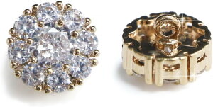 ラインストーンボタン 【ゴールド】 ボタン 飾りボタン 縫製ボタン 装飾 クリスタル 5個入り 【10mm】 きらきらぷんぷん丸 B-098